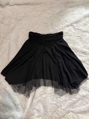 Joe Benbasset Black Circle Skirt with Polka Dot Tulle Hem